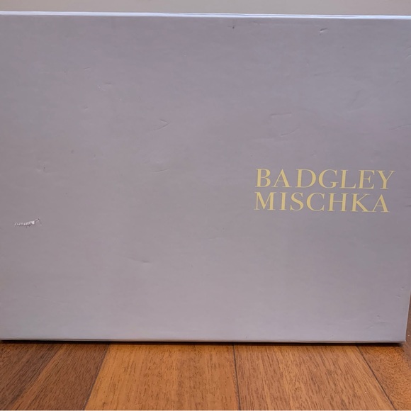 NWT Badgley Mischka blue sequence open toe pump 36.5 - Picture 5 of 6